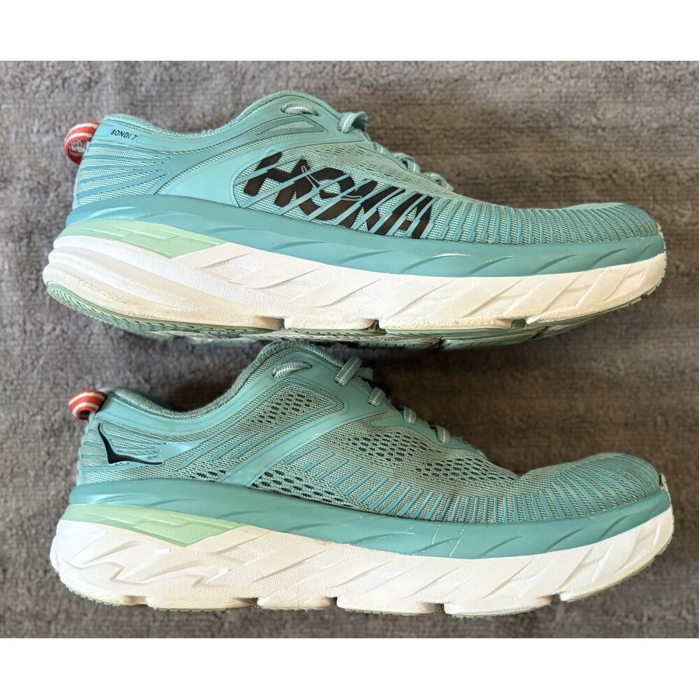 Hoka One Bondi 7 Women’s Running Shoe Aquarelle Eggshell Blue Size 10